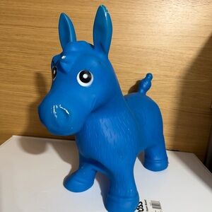 Blue Inflatable Bouncy Horse Hopper Ride On Toy for Kids (No Air Plug) therapy